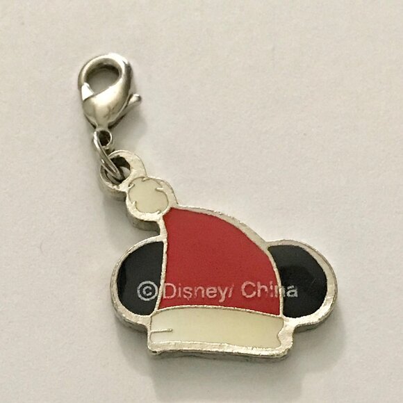 Vintage Disney Christmas Minnie Mouse Clip On Charm Bow Zipper Pull Santa Hat - Picture 3 of 4